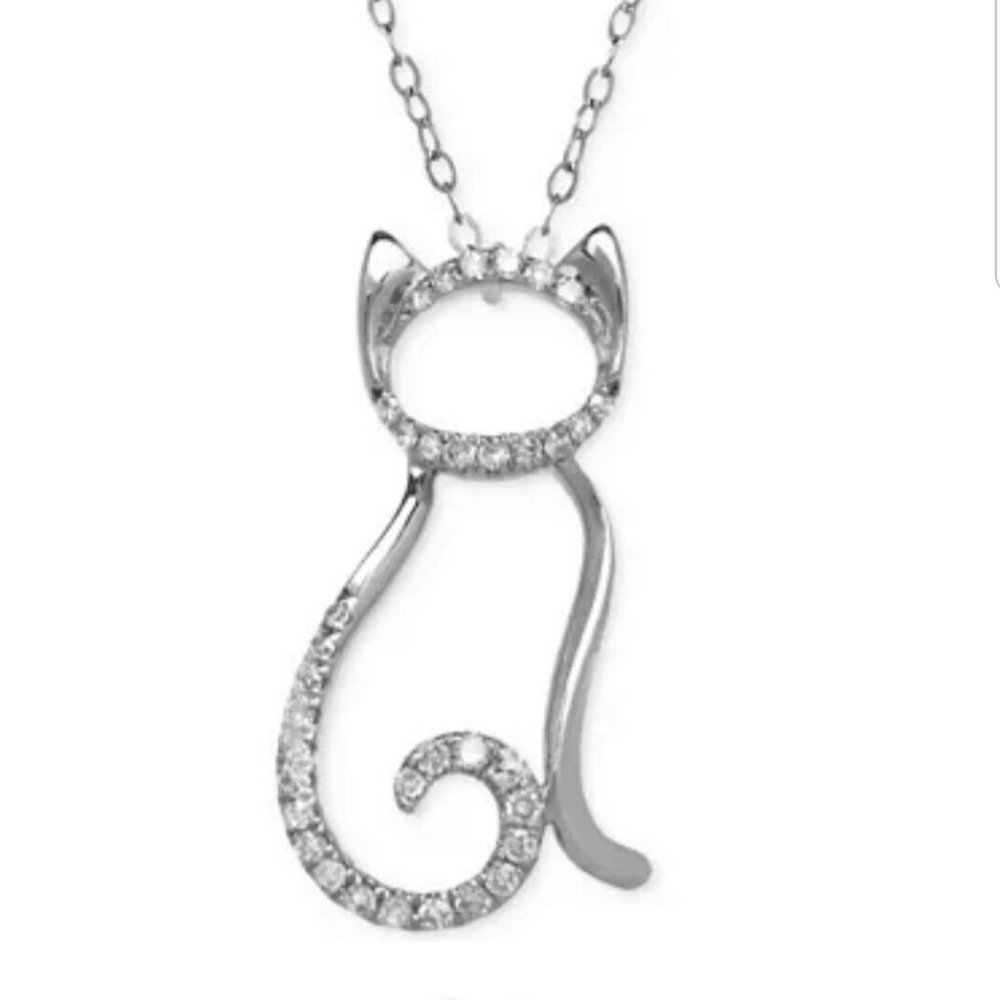 Macy's Cat Diamond Necklace